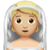 👰🏼 person with veil: medium-light skin tone display on Apple